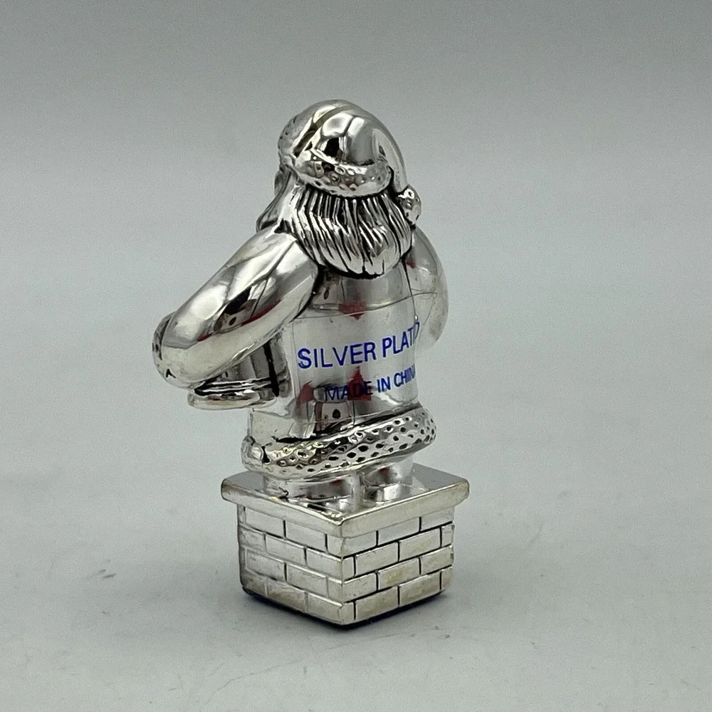 12 Silverplate‎ Table Place Card Holders Santa Wallace Silversmith Christmas 3